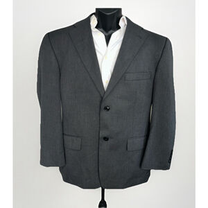 Haggar 44S Charcoal Gray Nailhead Jacket Two Button Single Vent